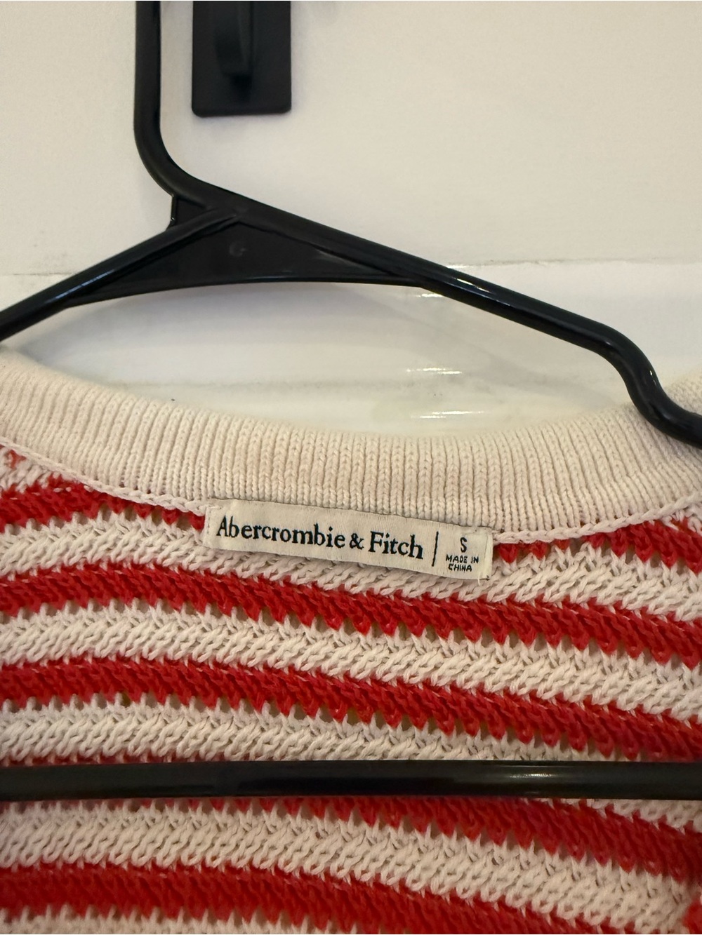 Abercrombie & Fitch Red and White Striped Knit Top - Picture 2 of 2